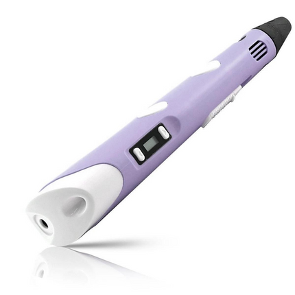 3D Printing Pen Drawing Tool LCD Screen USB Powered with Filaments for Boys And Girls Art Purple