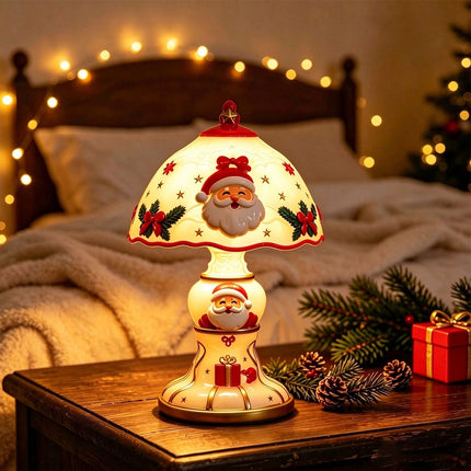 Christmas Santa Claus Resin Electric Table Lamp Festive Xmas Ornament Gift Decor Light New