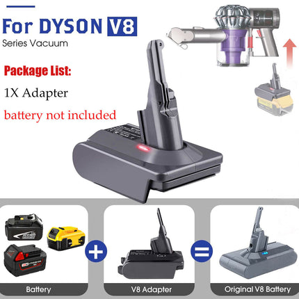 Adapter For Makita Milwaukee Dewalt Bosch 18V Battery Convert To Dyson V6 V7 V8