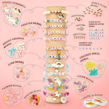 1340Pcs Flat Clay Beads+Round Loose Beads+Pendants Kit Craft DIY For Bracelet