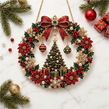 Unfinished Christmas Diamond Painting Kit Xmas Ornament Kit Window Decor