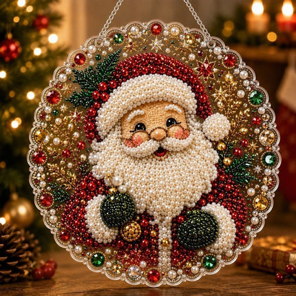 5D DIY Christmas Pearl Diamond Art Painting Hanging Pendant Ornament Kit Gift
