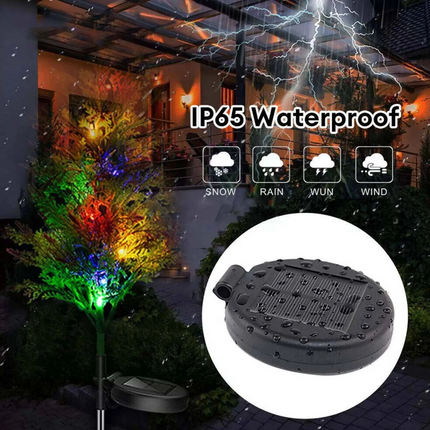 2Pcs Solar Garden Lights Waterproof LED Pine Tree Stake Lamp Garden Lawn Yard Decor
