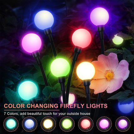 Solar Firefly Lights Swaying Lawn Outdoor Garden Landscape Decor 8pcs LED