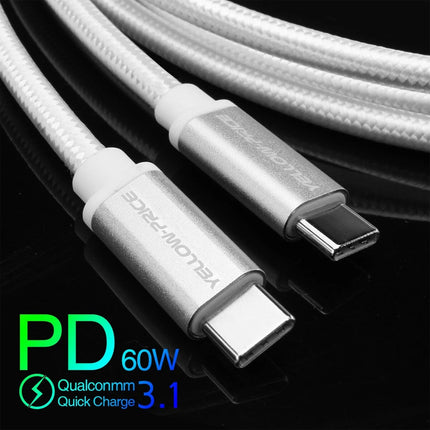 1.8M Compatible Nylon Braided USB C to USB C Cable Increased Durability