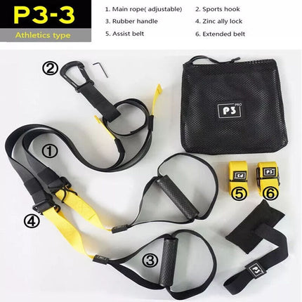 Suspension Trainer Home Gym Full Body Workout Adjustable Nylon Outdoor P3