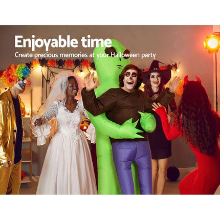 Inflatable Green Alien Costume Adult Suit Blow Up Party Dress Halloween Cosplay