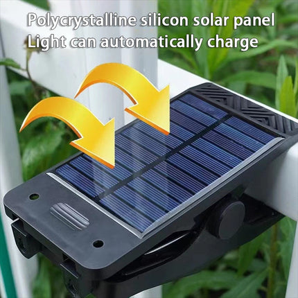 Solar Motion Sensor Clip on Light LED Outdoor Camp Tent Portable Emergency Light (White Light)