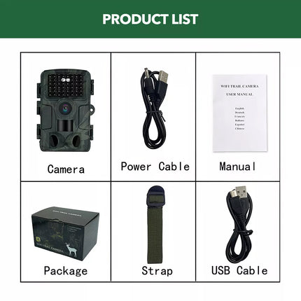 1080P Wireless WIFI Hunting Trail Camera 4K 60MP Motion Activated Camera IP66