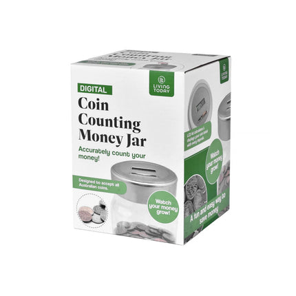Coin Money Counting Jar Digital LCD Display OZ Coins Piggy Bank Box Gift