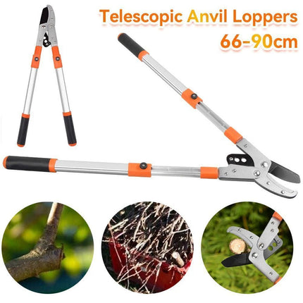 Telescopic Ratchet Loppers Extendable Anvil Tree Branch Trimmer Cutter Pruner