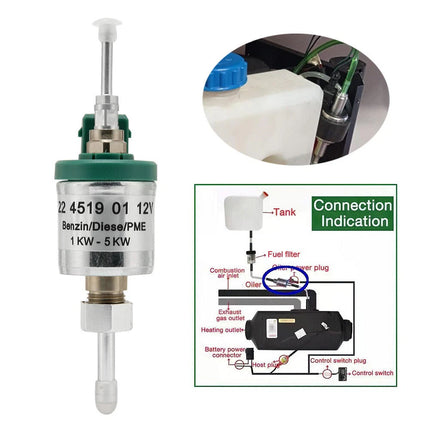 22ml Universal Diesel Heater Fuel Pump Ultra Quiet Fit 1-5KW Diesel Parking Heat