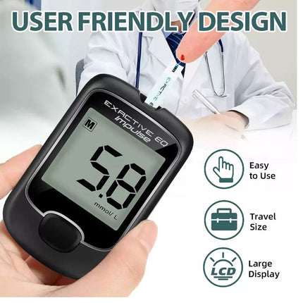 Blood Glucose Monitor Diabetes Testing Kit Blood Sugar Tester With 50 Test Strip