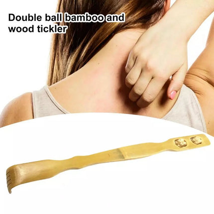 2 pieces Bamboo Wooden Back Scratcher massage rolls Long reach itchy relief