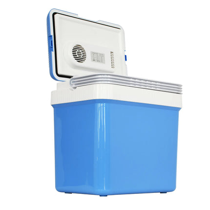 24L 2 in1 Portable Car Fridge Electric Cooler & Warmer Drinks Refrigerator Blue