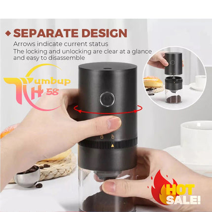 Electric Coffee Grinder Grinding Mill Bean Nut Spice Herb Blender Machine USB Black