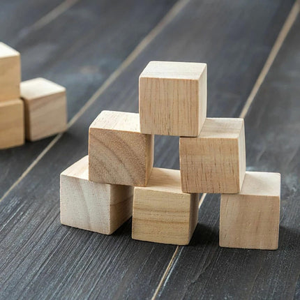 294pcs Mini Craft Wooden Blocks Square Cube Natural Wood Cubes Puzzle Making
