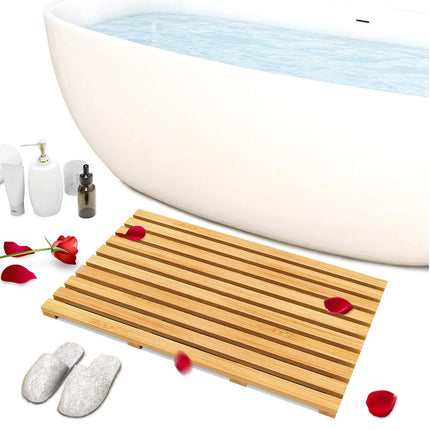 Clevinger Bamboo Bath Duck Board,Shower Mat,Bathroom Mat 53 x 35.5 x 2.5 cm