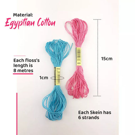 300 Coloured Egyptian Cotton Embroidery Cross Stitch Thread Floss Hand Skeins
