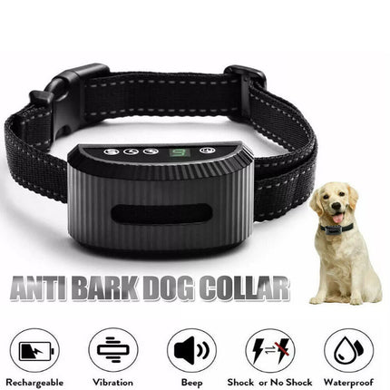 Auto Anti Bark Dog Collar Rechargeable Stop Barking Non-Shock Humane Waterproof