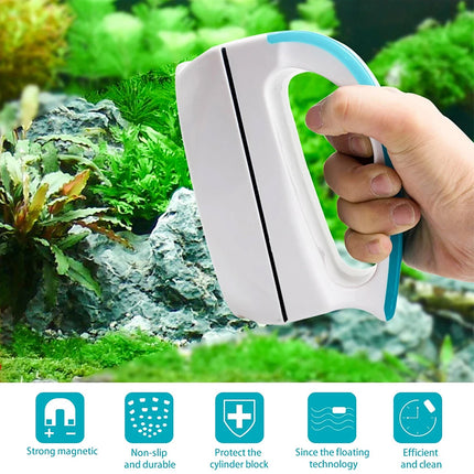 Aquarium Algae Cleaner Magnetic Fish Tank Glass Brush Aquatic Cleaning Tool (L)
