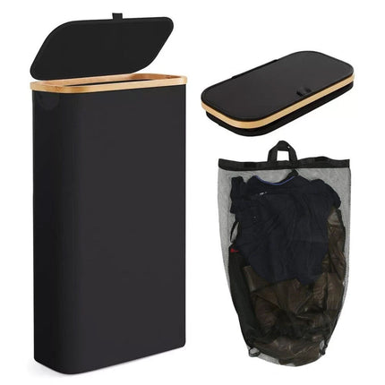 Large Laundry Basket with Lid Foldable Washing Clothes Collapsible Hamper Basket