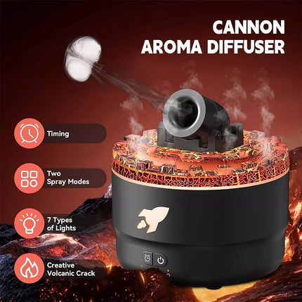 Cannon LED Essential Oil Diffuser Aroma Aromatherapy Air Ultrasonic Humidifier White