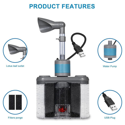 6in1 Aquarium Fish Tank Filter Cycle Oxygenated Filtration Water Purifier Silent