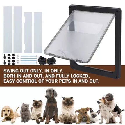 Extra Large Size 2 Way Lockable Pet Dog Cat Safe Security Brushy Flap Door