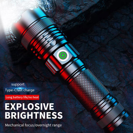 100000 Lumen Battery Rechargeable LED Torch Flashlight Camping Work Spotlight