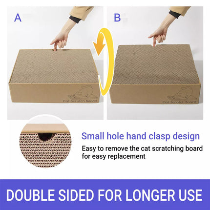 5 in 1 Reversible Cat Scratcher Box with Durable Cardboard Scratching Pads