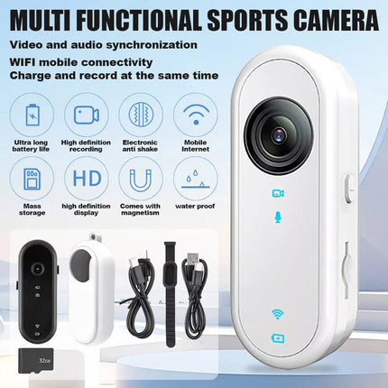 1080p Collar Monitor Camera Video Recorder Mini Body Camera 32GB TF Cat Dog Pet