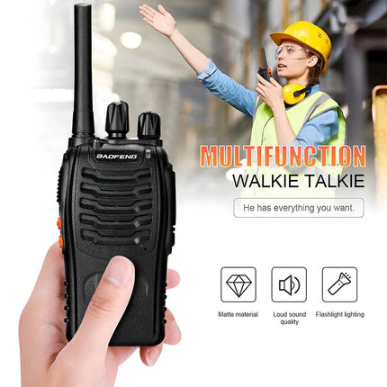2Set Walkie Talkie Band Handheld Earphones Two Way Radio 400-470MHz 1500MAH