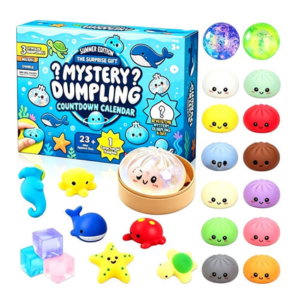24 Days Christmas SquishiesAdvent Calendar Dumpling SquishyToys Boys And Girls Xmas Gift