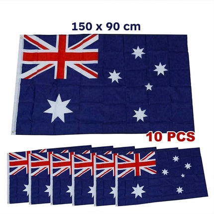 10PCS Large Australian Flag 150cm x 90cm Aussie Australia ANZAC Day Heavy Duty