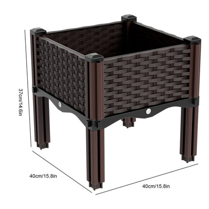 1Pcs Raised Garden Bed Planter Box Outdoor Herb Flower Vegetable Plastic Grow Pot
