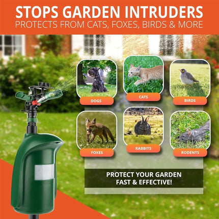 Motion Activated Garden Animal Deterrent Repeller Sprinkler Bird Cat Pest Scarer