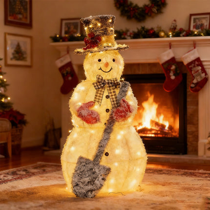 120cm Solar Powered Christmas Decoration Lights Snowman Metal Frame LED Light