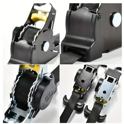 2PCS Automatic Retractable Ratchet Tie-Down Straps Self Retracting Straps