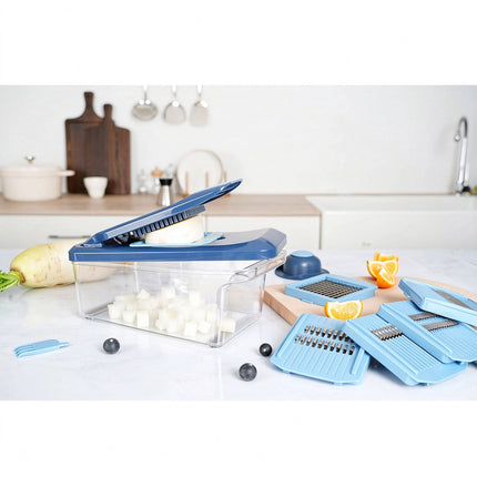6-IN-1 Multi-function Vegetable & Fruit Dicer Chopper Slicer with Container & Hand Guard
