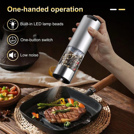 2PCS Electric Salt And Pepper Grinder Set, Rechargeable Salt And Pepper Mill New