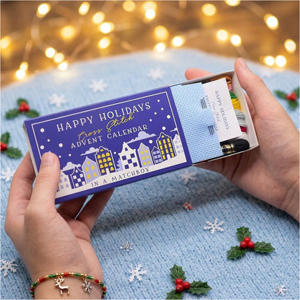 Christmas Cross Stitch Advent Calendar, Stitch Advent Calendar Christmas Blue