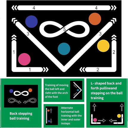 Football Skills Training Mat Non Slip  Adults Dribble Training Carpet Sports