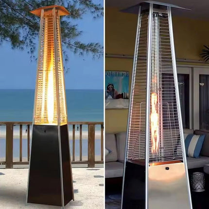 7.5FT Outdoor Gas Patio Heater Pyramid Stainless Steel Garden Party