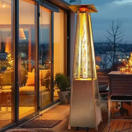 7.5FT Outdoor Gas Patio Heater Pyramid Stainless Steel Garden Party