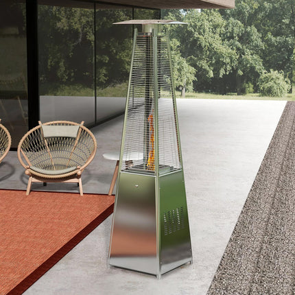 7.5FT Outdoor Gas Patio Heater Pyramid Stainless Steel Garden Party