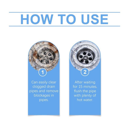 2X Crystal Lye Drain Opener Powder, All-Purpose Drain Cleaner for Kitchen