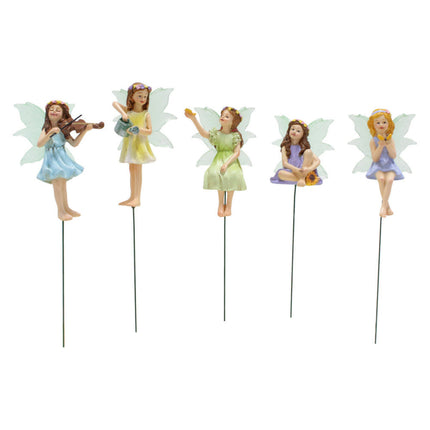 5pcs Miniature Fairy Figurines Ornaments, Outdoor Garden & Home Decor Accessories