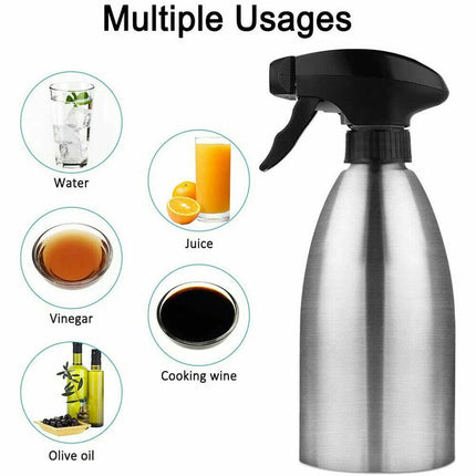 500ml Stainless Steel Oil Spray Bottle Kitchen Olive Oil Sprayer for BBQ Cooking
