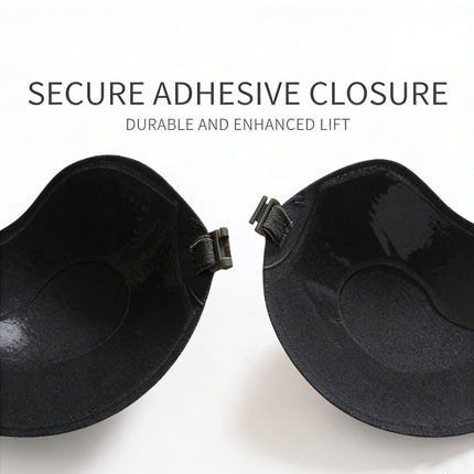 1 Pcs Black Strapless Invisible Silicone Bra, Mango Shape Breathable Lift Wing Bra